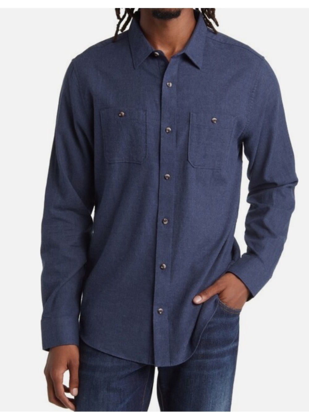 Travis Mathew- Cloud‎ Flannel Button up- Color/Total Eclipse- S